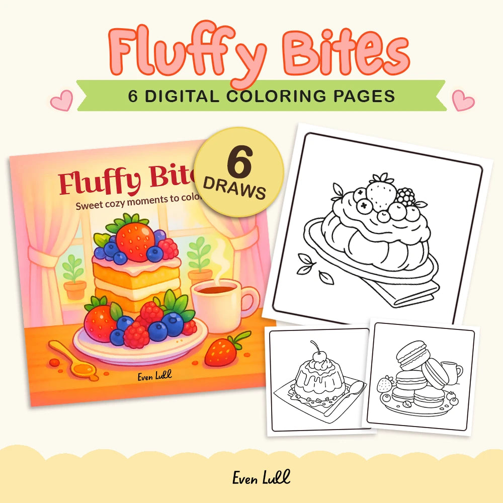 Fluffy Bites · Dibujos para colorear de postres