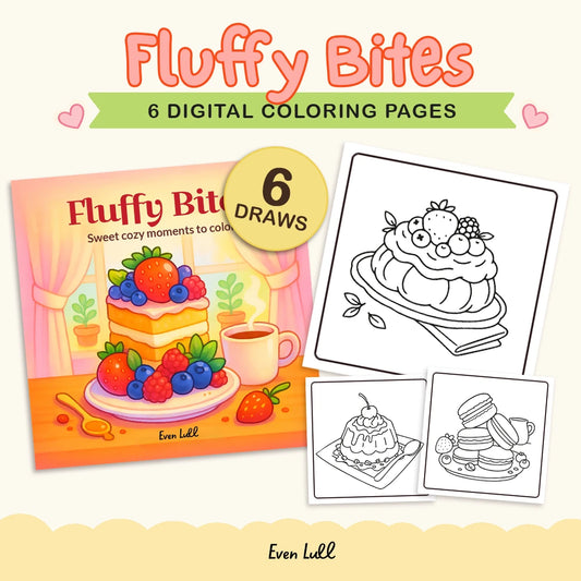 Fluffy Bites · Dibujos para colorear de postres