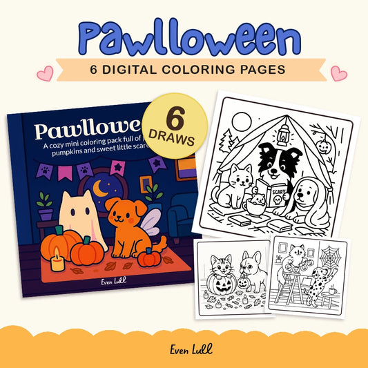 Pawlloween – Cute Halloween Animal Coloring Pages