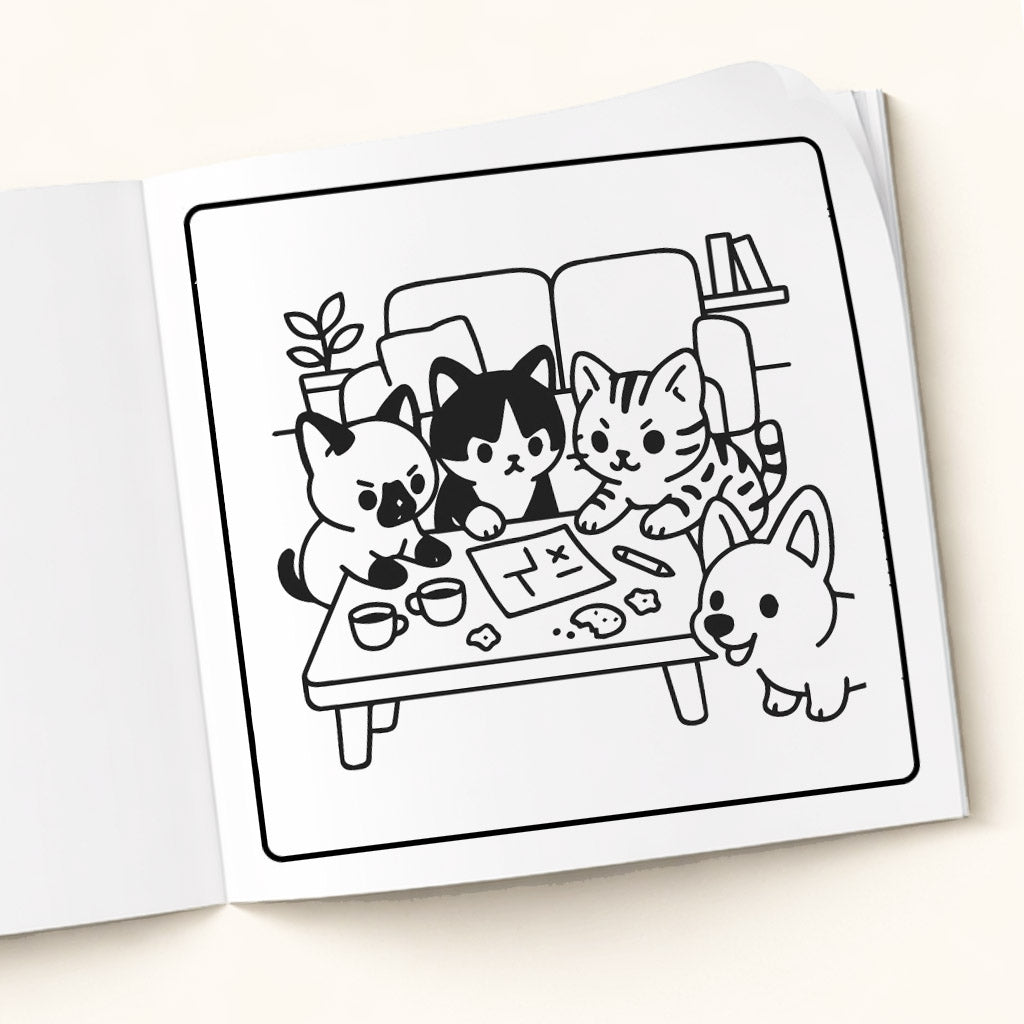 Paws & Coffee – Cozy Pet Moments: A Coffee Coloring Book and Cozy Pets Coloring Book for Relaxing and Cozy Days